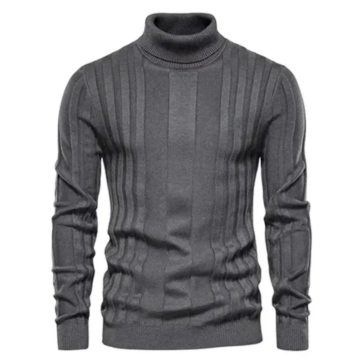 Wygodny męski sweter z golfem, idealny do eleganckich i casualowych stylizacji. Ciepła odzież męska na zimę.