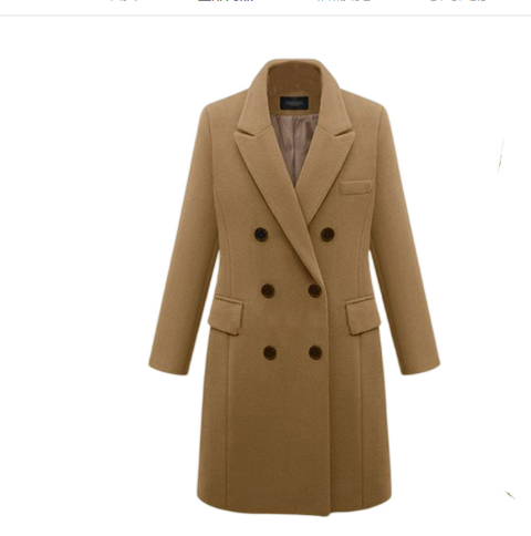 Modny długi płaszcz damski zimowy, ponadczasowy trencz, klasyczna elegancja. Idealny do każdej szafy.