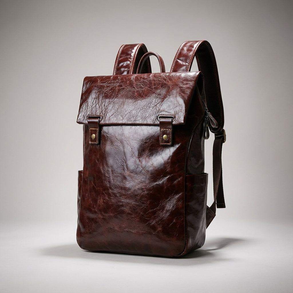 Wygodny, elegancki plecak na laptopa Leatherlyx ze skóry bydlęcej, unisex, do codziennego użytku i podróży.