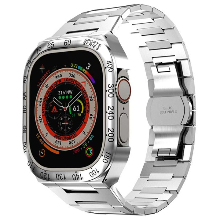 Nowoczesny pokrowiec Apple Watch, stal nierdzewna. Elegancka i funkcjonalna ochrona smartwatcha.