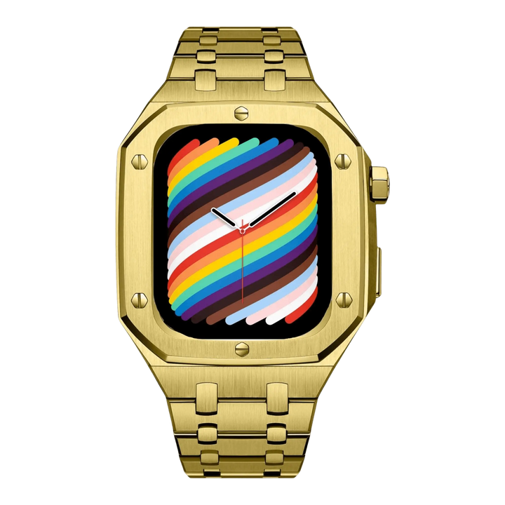 Pokrowiec ze stali nierdzewnej dla Apple Watch, podkreślający design i zapewniający ochronę.