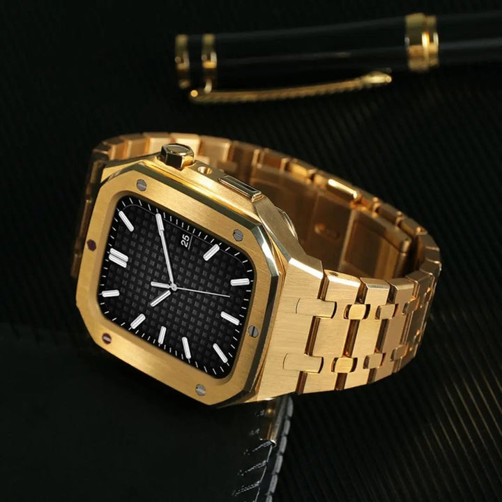 Wytrzymały pokrowiec ochronny ze stali nierdzewnej dla Apple Watch. Długotrwała ochrona.