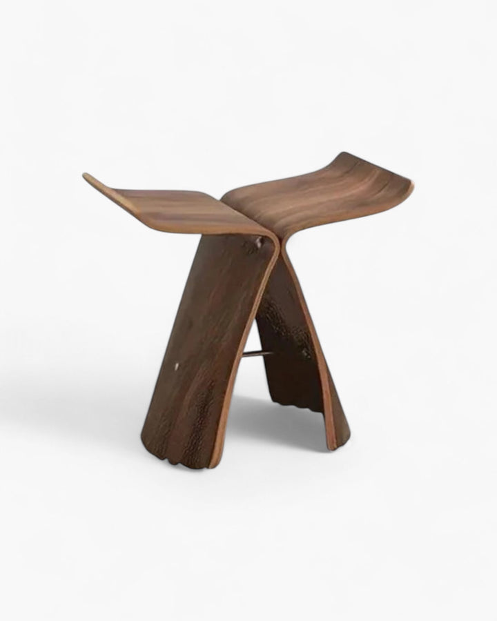 Elegancki stolik boczny Motyl z drewna orzechowego, nowoczesny design do salonu.