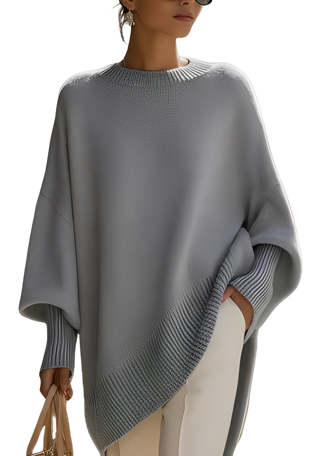 Modny sweter damski oversize. Stylowy dodatek do jesiennych i zimowych stylizacji. Komfortowa moda.