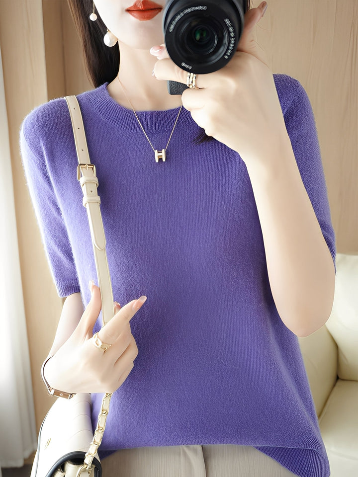 Komfortowy sweter damski, krótki rękaw, wiele kolorów. Idealny do casual looków.