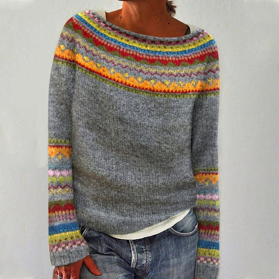 Elegancki szary sweter damski, ciepły i komfortowy. Modny zimowy sweter idealny na chłodne dni, uniwersalny na zimę.