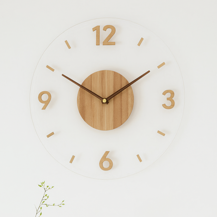 Elegancki zegar ścienny w stylu minimalistycznym, idealny do kuchni lub przedpokoju, domowy akcent.