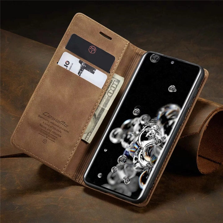 Pokrowiec ochronny 2w1 dla Samsung Galaxy. Eleganckie etui typu portfel ze skóry PU na telefon i karty.