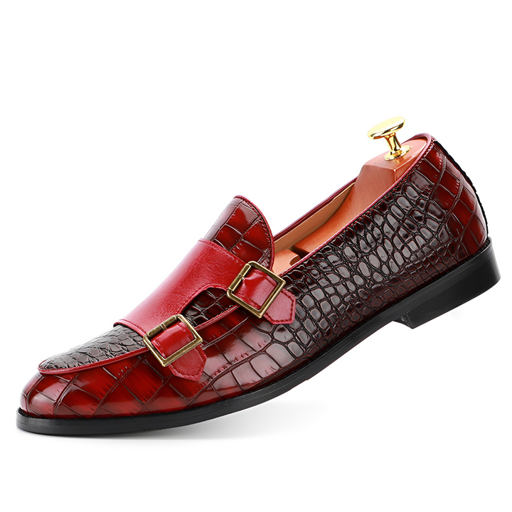 Męskie mokasyny Rafael z podwójną klamrą. Eleganckie buty wizytowe, wsuwane loafery męskie na każdą okazję.