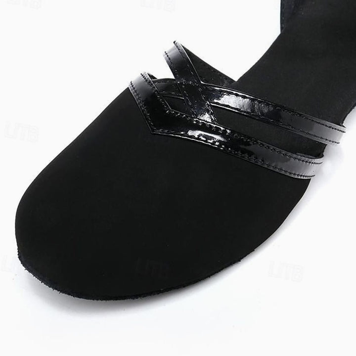 Eleganckie czarne obcasy taneczne idealne na wesele i dla tancerek