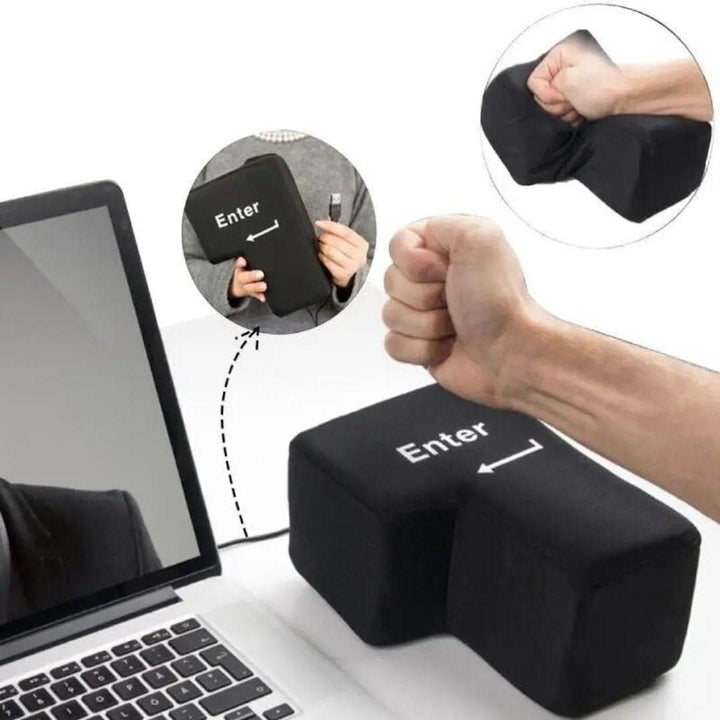 Ergonomiczna podkładka pod nadgarstek pod klawiaturę, zapewniająca komfort i wsparcie podczas pracy w biurze. Redukuje ból.