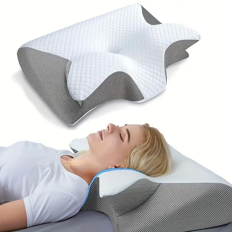 Wysokiej jakości ergonomiczna poduszka memory foam motylkowa. Idealna do sypialni, zapewnia zdrowy i spokojny sen.