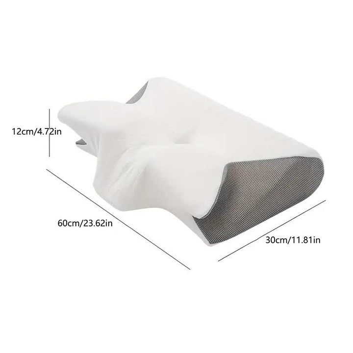 Poduszka motylkowa memory foam dla dorosłych. Zapewnia komfort, wsparcie szyi i zdrowy sen, redukując ból.
