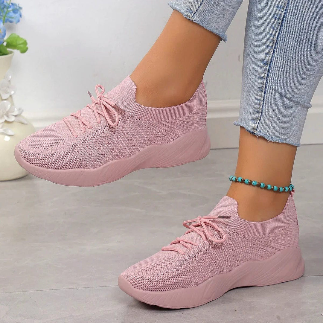 Różowe damskie buty typu slip-on zapewniające komfort noszenia