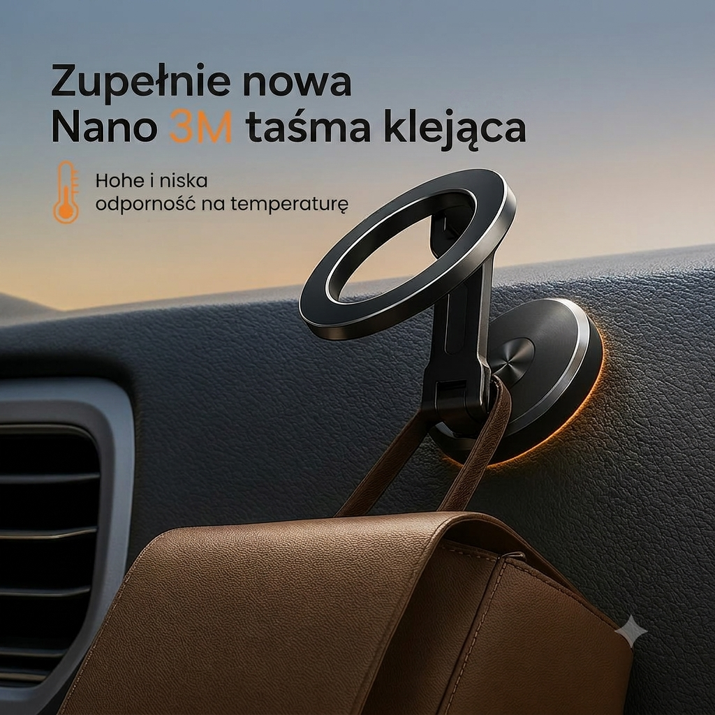 Magnetyczny uchwyt na telefon do auta z silnym magnesem neodymowym