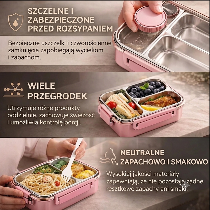 Termos na jedzenie do pracy i szkoły z wygodnym zakręcanym wieczkiem