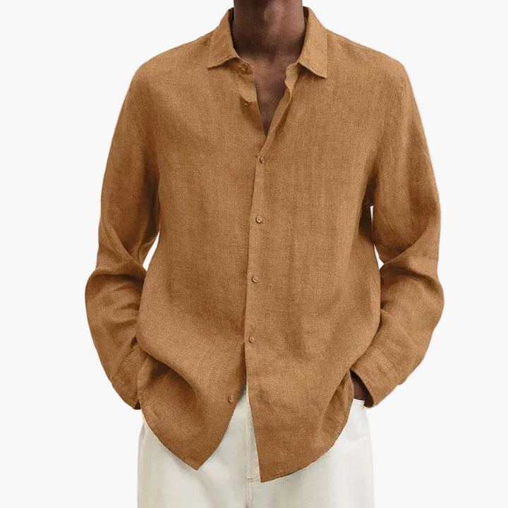 Męska brązowa koszula casualowa oversize w miejskim stylu