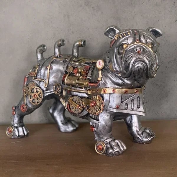 Figurka słonia steampunk, misternie wykonana, z żywicy, oryginalna dekoracja biurka.