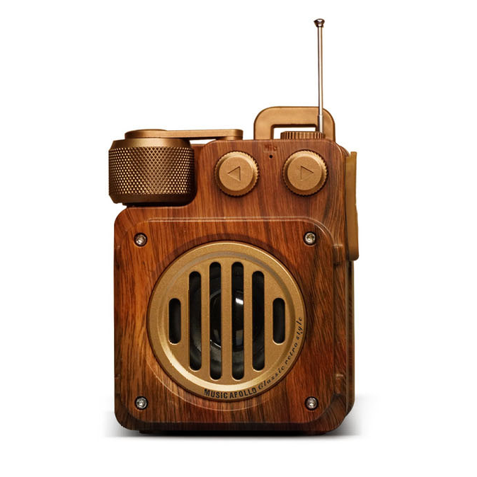 Głośnik Bluetooth retro Dark Academia z głębokim basem. Przenośny, elegancki, idealny do wnętrz vintage.
