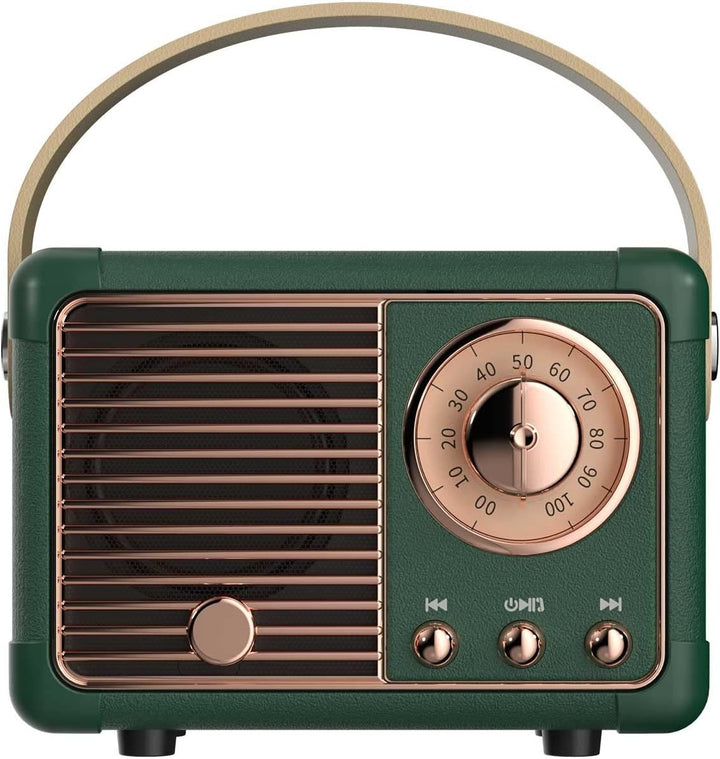 Głośnik Bluetooth Retro z uchwytem, styl vintage, przenośny, czysty dźwięk. Idealny do muzyki w domu.