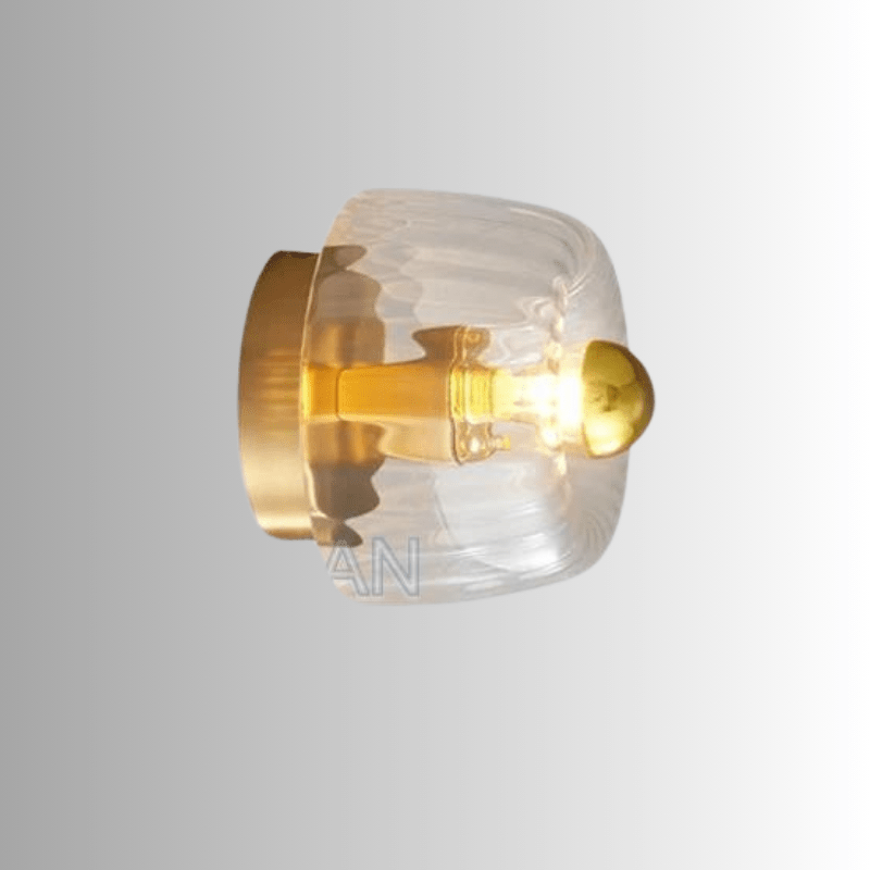 Oświetlenie ścienne LED, geometryczne, złote, skandynawski design, elegancka dekoracja.