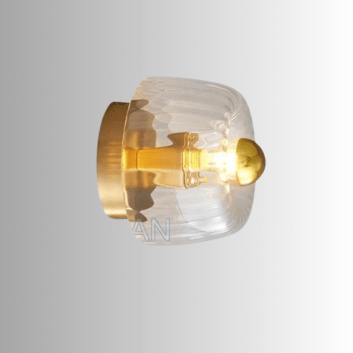 Oświetlenie ścienne LED, geometryczne, złote, skandynawski design, elegancka dekoracja.