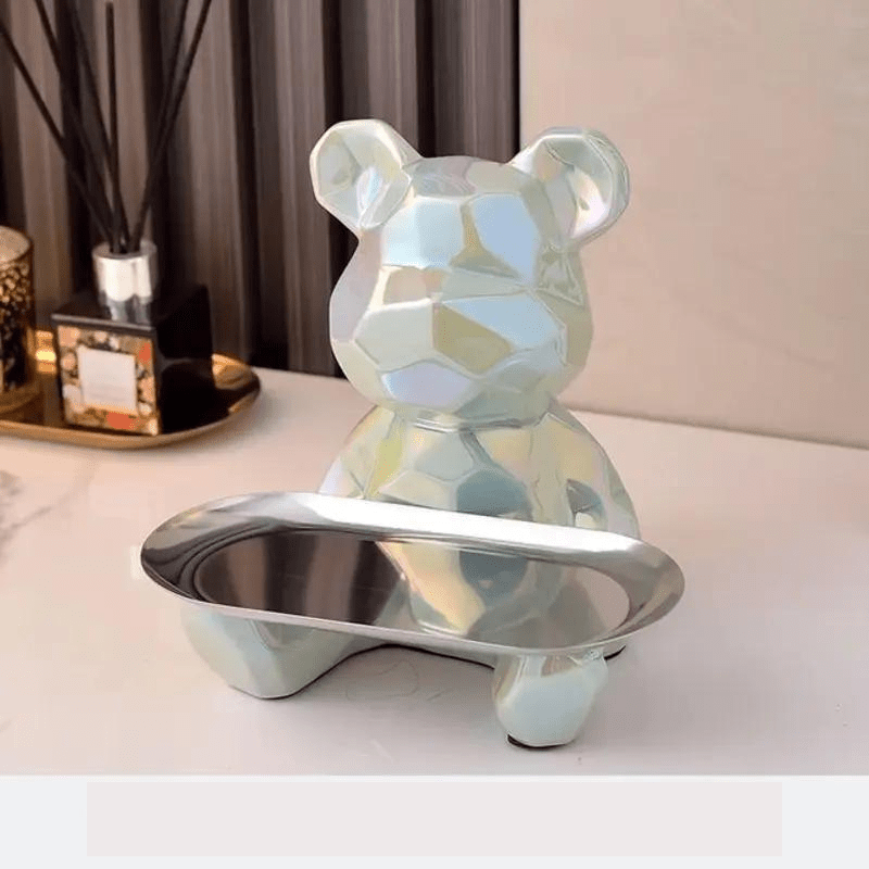 Pomysł na prezent: geometryczny niedźwiedź, ceramiczna figurka dekoracyjna, stylowy organizer na drobiazgi.