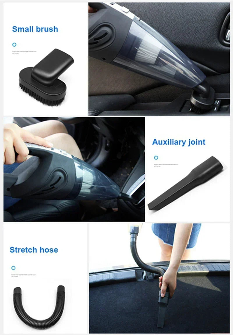Prezentacja końcówek i zastosowania odkurzacza PowerSuction w samochodzie