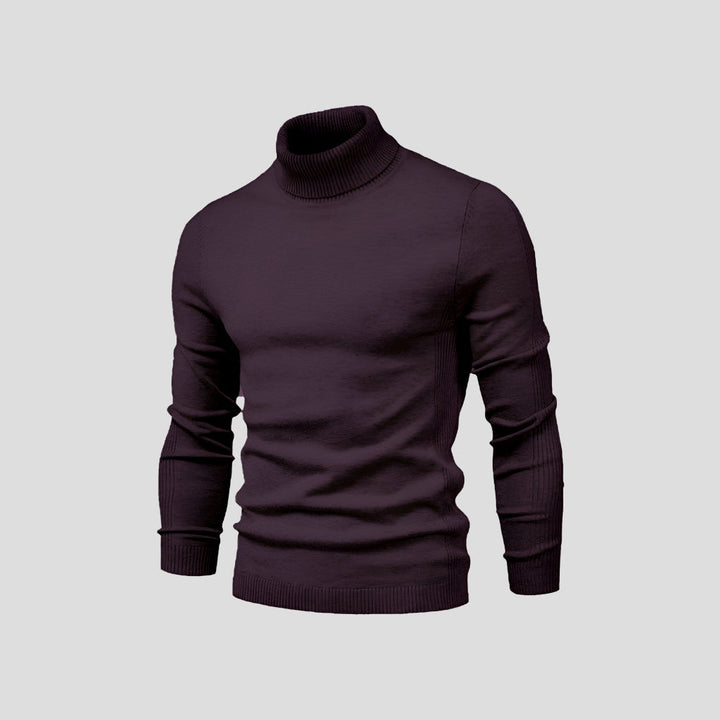 Ciemnoczerwony elegancki golf męski slim fit