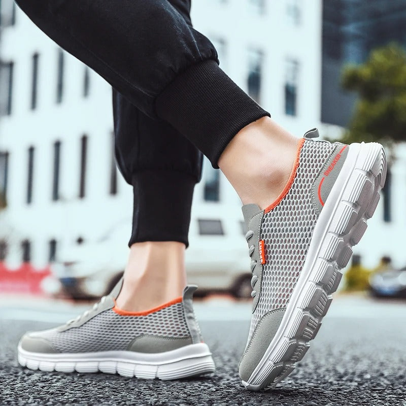 Modne obuwie męskie, lekkie sportowe sneakersy z oddychającą siatką