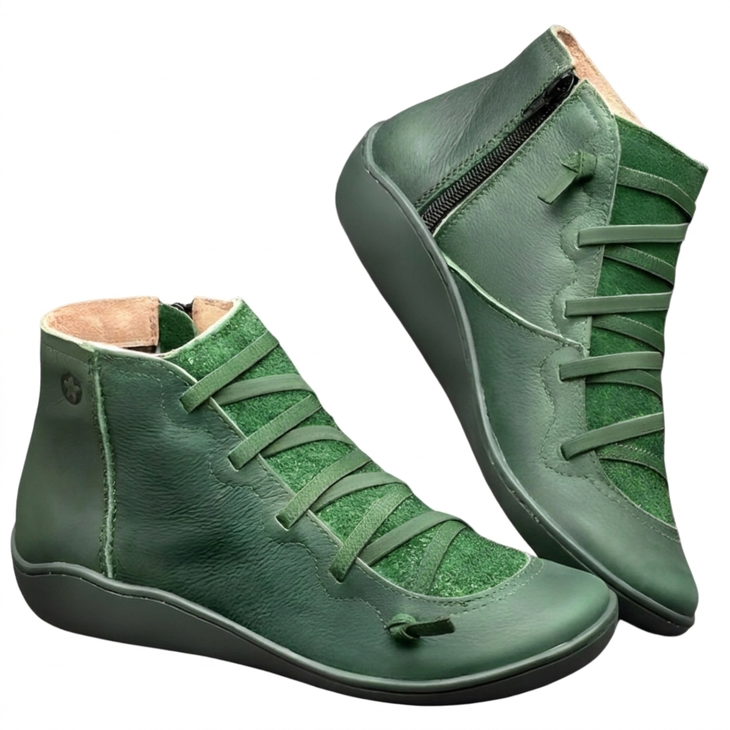 Zielone męskie buty sznurowane, modne botki codzienne do jesiennych stylizacji