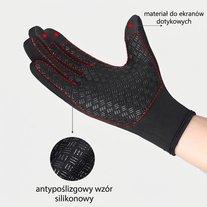 Zbliżenie na silikonowy wzór antypoślizgowy i czujnik dotyku