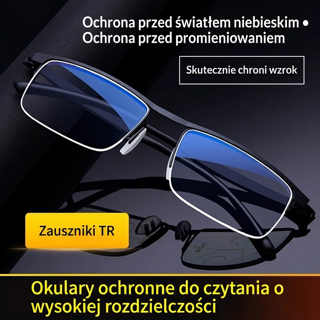 Unisex inteligentne progresywne okulary przeciwsłoneczne z fotochromem i filtrem światła niebieskiego
