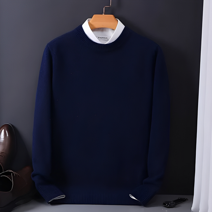 Granatowy elegancki sweter męski