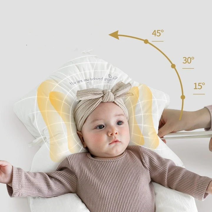 Ergonomiczna poduszka niemowlęca hipoalergiczna. Zapewnia komfort i bezpieczny sen dziecku. Idealna od noworodka.