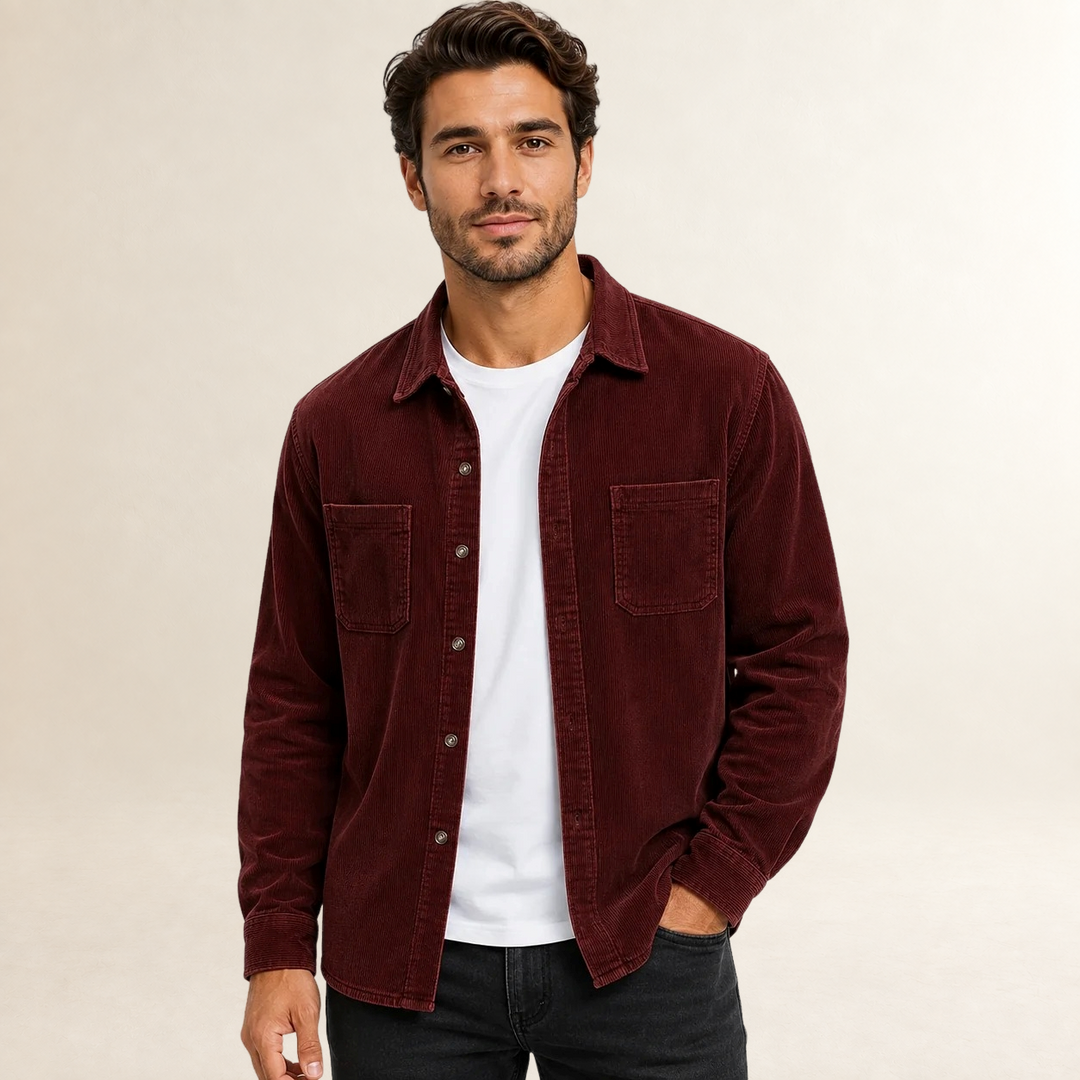 Męska koszula overshirt z kołnierzykiem, styl casual