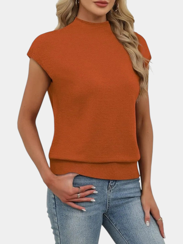 Modna gładka bluzka damska w stylu casual, przód