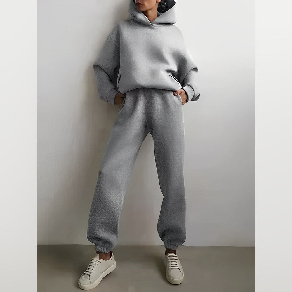 Modny damski zestaw dresowy bluza z kapturem i spodnie casual