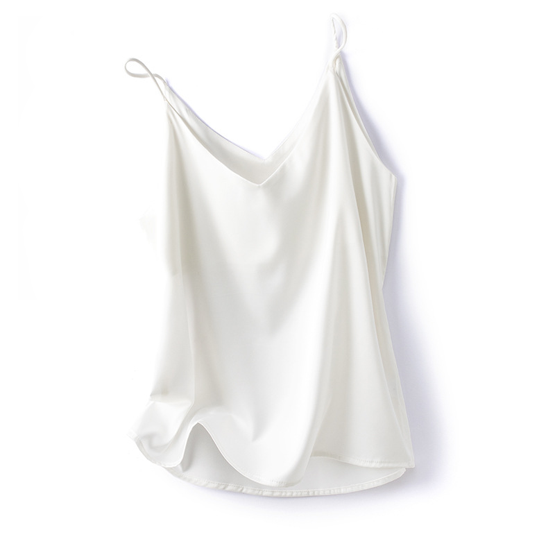 Biały minimalistyczny top na ramiączkach w stylu casual