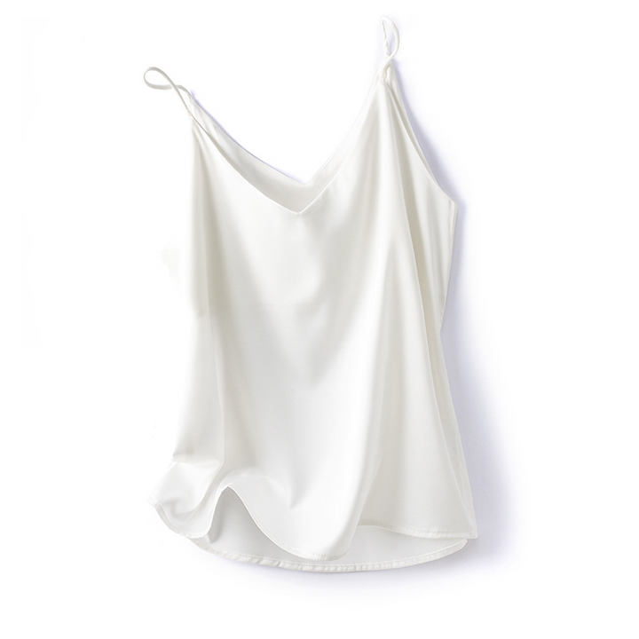 Biały minimalistyczny top na ramiączkach w stylu casual