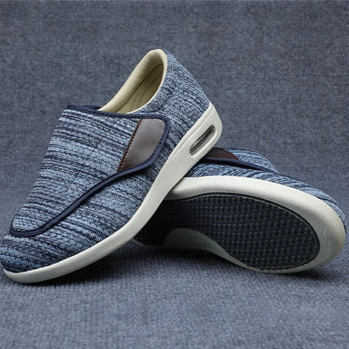 Szare sneakersy ortopedyczne damskie z regulowanym zapięciem na rzep