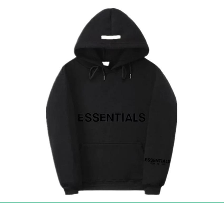 Czarna luźna bluza z kapturem Essentials w stylu miejskim