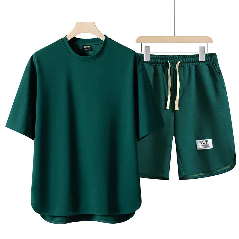 Męski zestaw letni Emil z przewiewnego materiału w casualowym stylu
