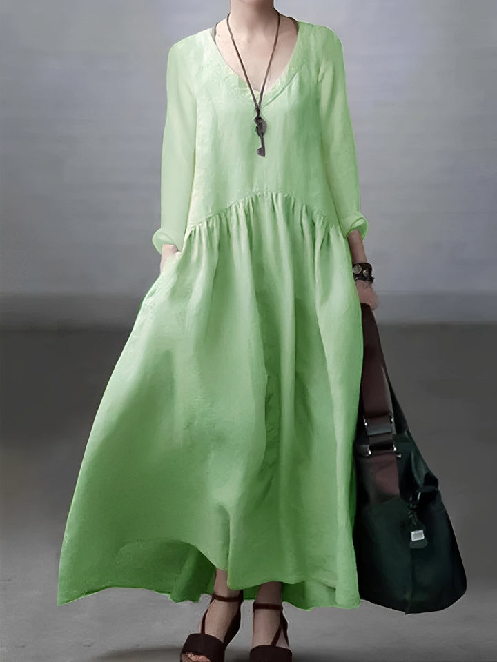 Elegancka letnia sukienka maxi, prezentacja kroju