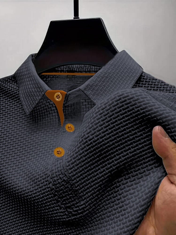 Męski sweter polo Laurence w klasycznym stylu, elegancka koszulka męska casual