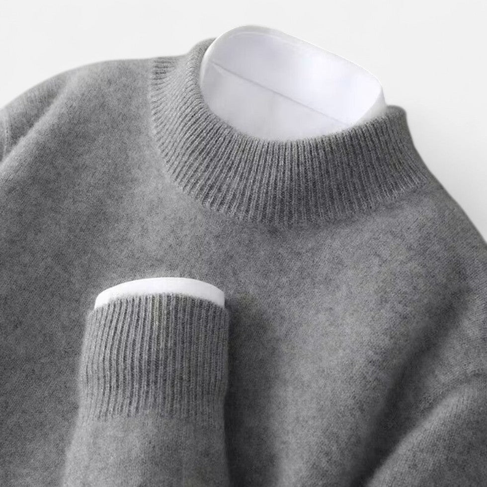 Modny sweter męski z okrągłym dekoltem idealny na jesień i zimę