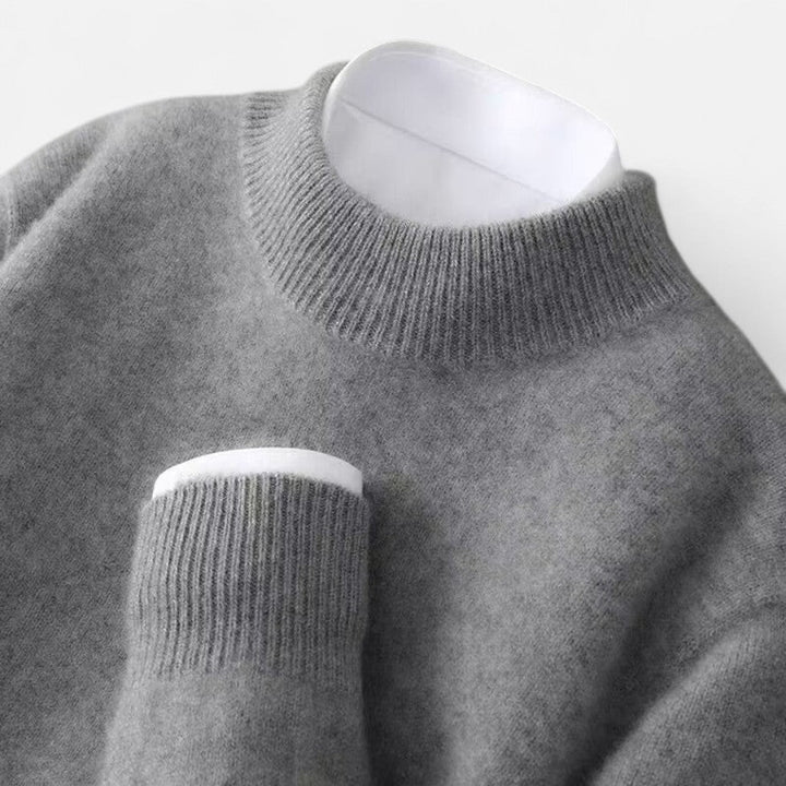 Modny sweter męski z okrągłym dekoltem idealny na jesień i zimę