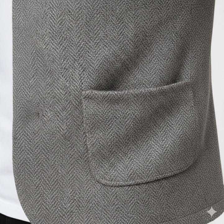 Czarny męski kardigan w stylu casual, wygodna i stylowa elegancka odzież męska.