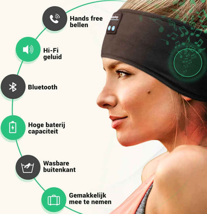 Inteligentna opaska do spania z Bluetooth. Poprawia głęboki sen, zapewnia komfort i redukcję stresu.