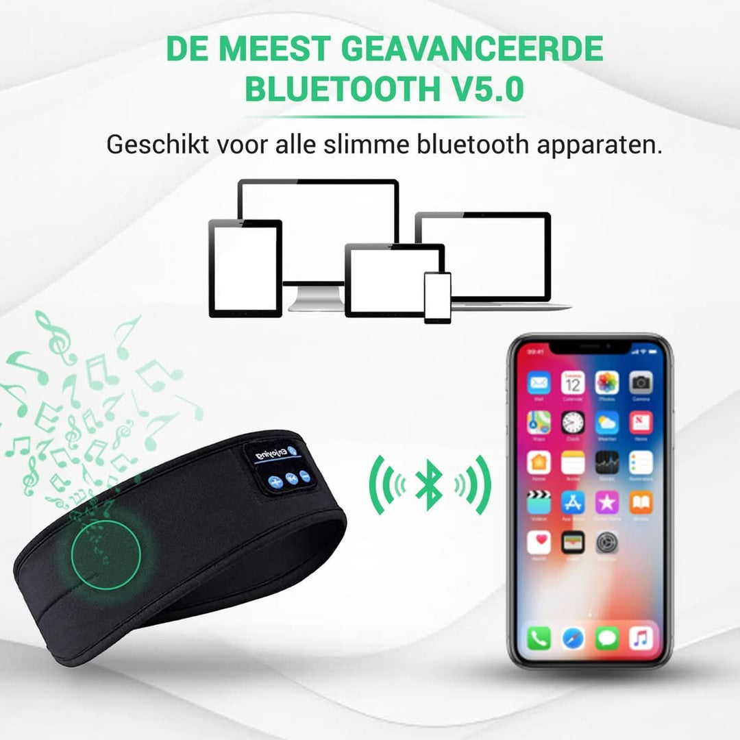 Uniseksowa miękka opaska Bluetooth do spania. Z dźwiękami natury dla relaksu i głębokiego snu.